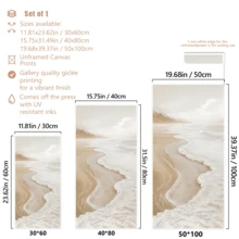 1 pictură modernă pe perete, superb Art Deco bej, imprimare abstractă pe pânză - design Wabi-Sabi cu valuri, imprimare abstractă cu peisaj de pe țărmul mării, pictură murală pentru intrarea pe hol - artă murală cu scenă de plajă, înrămată sau neînrămată, decor cameră, Ecor, decor modern pentru apartamente din căminul universitar, cadouri pentru decorarea pereților în hotel, casă, living, dormitor, baie și birou