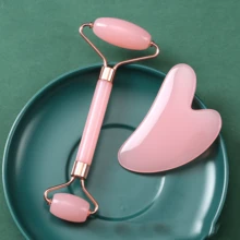 2pcs/Set Pink Gua Sha Massage Tool, Full Body Meridian Gua Sha Massage Roller, Facial Beauty Lifting Massage Device,Beauty,Skin Care Products,Spa,Self Care,Skin Care Tools,Face Care,Esthetician Supplies,Massage,Face Massage Tool,Face Roller - Multicolor - View 7