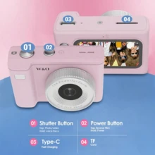 W&O Mini Camera 1080P HD Video Recorder -Digital Camera With 32GB Card, For Travel/Vlog/Night Shooting, Time-Lapse Shooting, Video Recording,Holiday Gift - Minicamera-pink - View 5