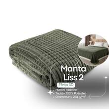 Liss 2 Habitat Anti-Allergic Soft Velvety Ribbed Blanket Queen And King Size Double Blanket - Verde - Ver 3