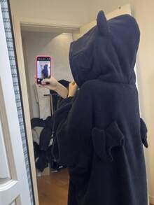 女士冬季法兰绒睡袍睡衣 - 舒适俏皮设计，秋冬珊瑚绒加厚法兰绒浴袍，冬季连帽睡衣，可爱家居服 - 彩色 - 查看 6