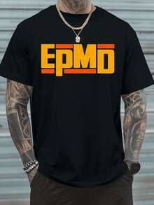 1pc Camiseta Gráfica EPMD - Letras Negritas EPMD en Negro y Degradado Amarillo-Naranja - Camiseta de Cuello Redondo de Algodón 100% Pesado - Ropa de Calle Unisex para Conciertos, Atuendo Casual - Tallas S-XXXL - Regalo Ideal para Amantes de la Música, Camisetas de Concierto, Atuendo Casual, Estilo Urbano, Tela Cómoda, Camiseta de Manga Corta, Usuarias Casuales, Atuendo de Verano, Diseño Vintage, Material Transpirable, Top Impreso, Amantes del Estilo Callejero - Negro - Ver 1