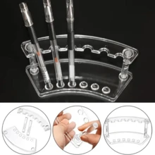 1/3/6pcs Plastic Pen Holder, 6-Slot Pen Display Stand, For Ballpoint Pens, Markers, Fountain Pens, Eyebrow Pencils, Makeup Brushes, Home/Office/Store Storage Organizer, Transparent Craft Display Rack, Desktop Display Stand, Portable Office & Home Storage Solution, Office Supplies & Accessories, Back To School Gift, Desk Organizer, Cosmetic Organizer, Best Gift For Coworkers, Classmates, Teachers, Friends, Relatives - Multicolor - View 5