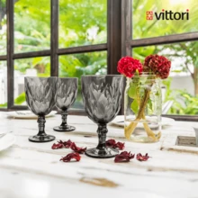 VITTORI MX Juego 4 Copas Vino Agua Cristal Labrado Vidrio 335Ml Elegantes para Cenas Eventos - Gris - Ver 5