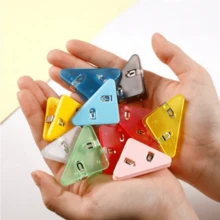1Set Colorful Triangle Paper File Clips,Sealing Clips,Decorative Tools,Bookmark ,Color And Style Are Random, Plastic, Multipurpose & Non-Slip, Ideal For Office, Study, Documents & Storage,Gifts, Christmas, Halloween, New Year