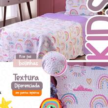 2-Piece Single Double-Sided Printed Teen Kids Bedspread Bedspread Kit With Pillowcase - Purple - View 4