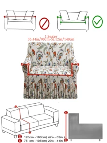 1 Vỏ bọc ghế sofa bằng lụa sữa in hoa, vỏ bọc ghế sofa trang trí co giãn chống trượt cho ghế sofa đơn/đôi/ba/bốn chỗ ngồi, chống thú cưng, nhiều màu sắc, thích hợp cho mùa xuân, hạ, thu, đông - Nhiều màu - Xem 14