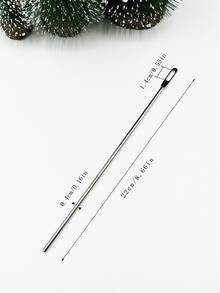 4mm Large Eyed Needle, Stainless Steel Drawstring Threader, Suitable For Sewing, Hoodies, Pants, Bags And Crafts - Silver - View 13