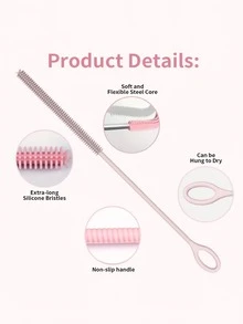 杯子吸管清洁刷，可重复使用吸管清洁器，适用于 40/30/20 盎司玻璃杯，10 毫米直径管道清洁器，适用于水瓶和吸管，适用于户外、露营。厨房清洁工具，缝隙清洁器