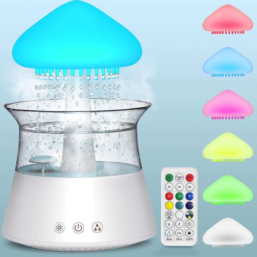 Yunyu Humidifier, Aromatherapy Essential Oil Diffuser, 7 Colors, 300ML, Home, Office, Nursery, Desk And Bedside Humidifier - Perfect For Sleep And Relaxation (White) - White - View 1