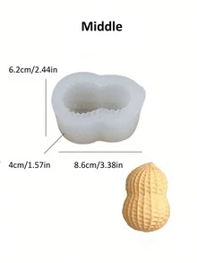 1 pieza Molde de silicona con forma de cacahuete para velas aromáticas DIY, accesorio de decoración de yeso con forma de cacahuete, vela hecha a mano, cera, molde de decoración de aromaterapia, formas lindas DIY, artesanía de velas festivas de Navidad para decoración navideña, obra de arte de yeso y cemento aromático, idea de regalo perfecta, decoración navideña para el hogar, decoraciones navideñas, accesorio de decoración de habitación, 2025