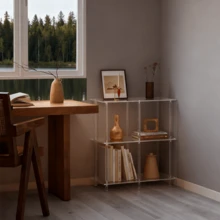 4 Cube Acrylic Bookshelf, 3-Tier Transparent Low Bookcase, Suitable For Small Spaces, Home Office, Living Room, Bedroom, Modern Style, Easy To Assemble - Multicolor - View 4