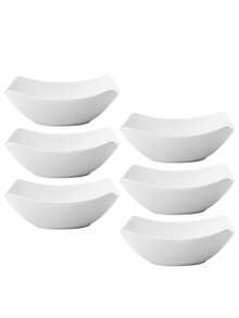 2/4/6/8/10pcs Reusable Salad Bowl Set, Suitable For Cold Dishes, Cooked Foods, Desserts, Party Foods, Stackable Storage, Perfect For Family Gatherings, Hotels, Outdoor RV Camping, Picnic Parties, Summer Wedding Tableware - White - View 13