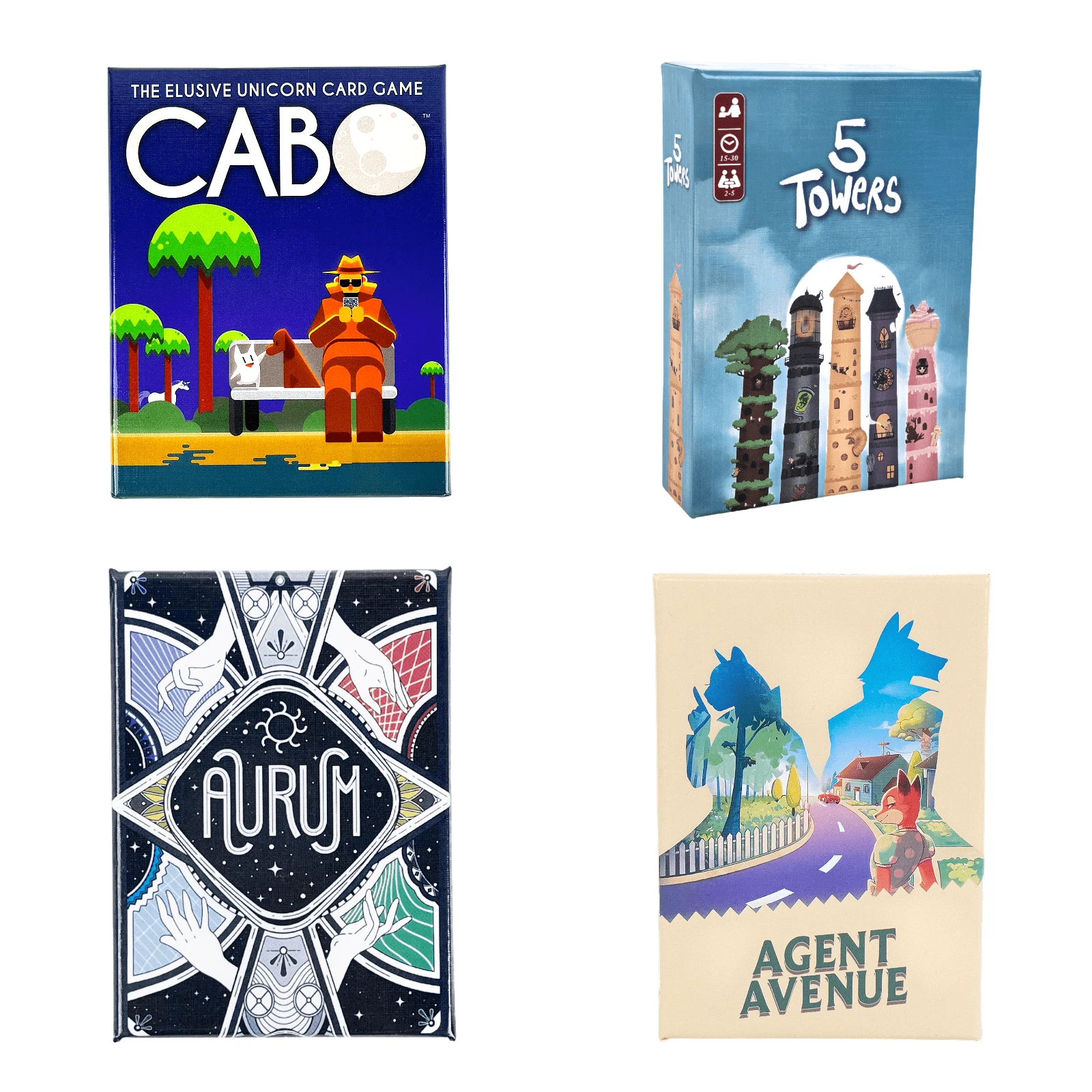 CABO Park、5towers、AURUM、AGENT AVENUE | 2-6 名玩家 | 20-40 分钟 | 社交互动桌游套装，适合多人聚会、家庭聚会、团队建设和生日礼物，旅行游戏 - 彩色 - 查看 1