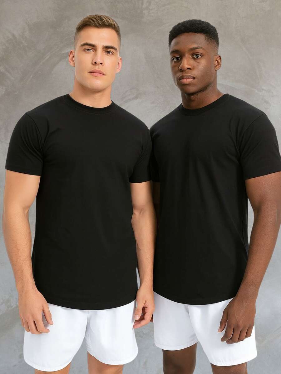 CAMISETA LONG LINE - Preto - Visão 1