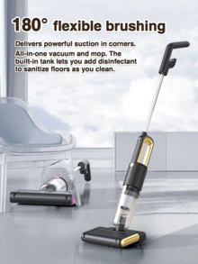 GENAI 3-In-1 Upright Vacuum And Mop With HEPA Filter X-Large 800mL Tank And Effortless Storage