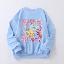 Teen Girl Crewneck Pullover Cute Top Cool, Sweatshirt,Back To School - Baby Blue - View 2