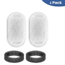 Katzen Wasserbrunnen Filter, Ersatzfilter für Haustier Wasserbrunnen mit Schwämmen und Schaumstoff für 2L & 3,2L Edelstahl Automatischer Katzen Wasserbrunnen Spender Filter