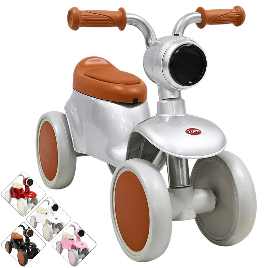 Joykoo Montable Correpasillos para Niños con Luz y Sonido Coche Musical Apto a Partir de 1 año y Soporta hasta 16 kg - Plateado - Ver 1