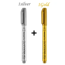 Set da 12 pezzi di pennarelli in metallo, con punte morbide e rigide, punta media, adatti per carta nera, creazione di biglietti, vetro, pittura su rocce, scrapbooking, album fai-da-te, ceramica