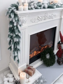 1Piece Artificial Christmas Wreath With Pine Needles, Green Wreath, Holiday Outdoor Winter Decoration, Pine And Cypress Wreath, Christmas Decoration, Table Curtain, Background Wall, House Winter Wreath, Outdoor Indoor Christmas Decoration Christmas Decorations Home Christmas Gifts Christmas Decor