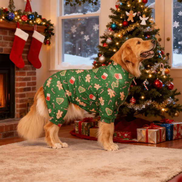 Christmas Dog Pajama, Funny Christmas Dog Costume, Christmas Puppy Pajama, Christmas Puppy Clothes, Dog Jumpers, Puppy Christmas Gift, Dog Outfits, Dog Clothes, PJ For Small Medium Large Dogs, Ultra Soft And Stretchable, All Over Print-Christmas Pattern, S-6XL