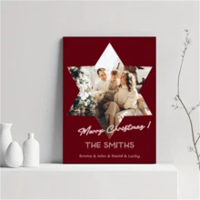 1pc Customizable Unframed Canvas Poster, Hexagram Custom Print Your Photos Pictures Wall Decorations, Couple & Lovers Picture, Perfect Gift For Weddings, Anniversary, Valentine's Day, Christmas, New Year Home Decor