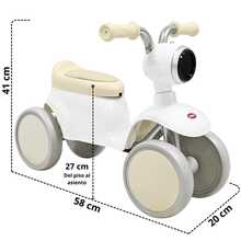 Joykoo Montable Correpasillos para Niños con Luz y Sonido Coche Musical Apto a Partir de 1 año y Soporta hasta 16 kg - Blanco - Ver 5