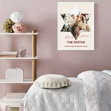 1pc Customizable Unframed Canvas Poster, Hexagram Custom Print Your Photos Pictures Wall Decorations, Couple & Lovers Picture, Perfect Gift For Weddings, Anniversary, Valentine's Day, Christmas, New Year Home Decor