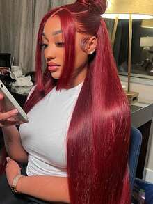 Eulisi P4/27 高光渐变色 5*5 蕾丝闭合假发 真人发 5x5 高清蕾丝闭合假发 女士真人发 已拔婴儿发 180 密度 5x5 直湿波浪蕾丝前假发 28 英寸 - 間色 - 查看 75