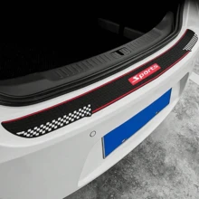 35.43*2.76 pulgadas Pegatina protectora de umbral de PVC antiarañazos y antichoques para el interior del automóvil, protector de parachoques trasero de automóvil, almohadilla protectora de goma antiarañazos/antideslizante universal para el maletero y la puerta para la mayoría de los automóviles, accesorios de automóvil para hombres y mujeres (Negro/Deportivo) - Multicolor - Ver 7