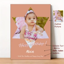 1pc Customizable Unframed Canvas Poster, Hexagram Custom Print Your Photos Pictures Wall Decorations, Couple & Lovers Picture, Perfect Gift For Weddings, Anniversary, Valentine's Day, Christmas, New Year Home Decor