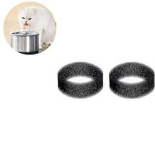 Schaumstofffilter für Haustier-Brunnen, runder schwarzer Schwammfilter, Ersatzfilter für 2,5 L / 84 Oz Edelstahl Katzen-/Haustier-Trinkwasserbrunnen, für gesunde und saubere Tiere