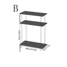 三层亚克力床头柜，透明沙发边桌，简约清晰的设计，适合小空间，办公室，卧室，客厅，书房 - 彩色 - 查看 14