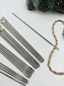 4mm Large Eyed Needle, Stainless Steel Drawstring Threader, Suitable For Sewing, Hoodies, Pants, Bags And Crafts - Silver - View 3