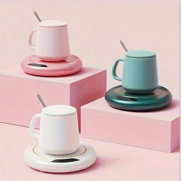 USB Heated Coaster, Thermostatic Coaster, Heater, Office Smart Beverage Heater, Suitable For Most Cups. Outdoor Camping, Picnicking, Kitchen And Other Essential Items In Autumn And Winter, With Three Temperature Adjustments.