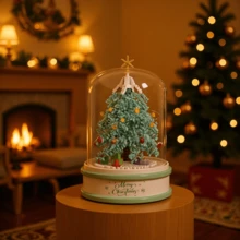 1pc 2025 New Music Box Christmas Tree Small Particle Building Toy Santa Claus Blocks Educational Toy Compatible For Boys Girls Birthday Christmas Gift, Interesting, Hands-On, Creative - Multicolor - View 3