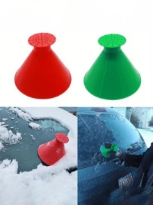 Pala da neve e raschietto per ghiaccio combinati, attrezzo per la rimozione della neve all'aperto, raschietto per auto, rimuove facilmente neve e ghiaccio, pratico, essenziale per la guida invernale e l'uso all'aperto - Multicolore - Visualizzare 4