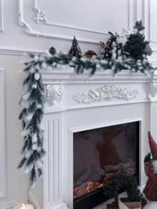 1Piece Artificial Christmas Wreath With Pine Needles, Green Wreath, Holiday Outdoor Winter Decoration, Pine And Cypress Wreath, Christmas Decoration, Table Curtain, Background Wall, House Winter Wreath, Outdoor Indoor Christmas Decoration Christmas Decorations Home Christmas Gifts Christmas Decor