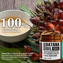 Unrefined Batana Oil For Hair - Authentic & Organic Dr Sebi Batana Hair Mask From Honduras - Natural Hair Oil - 4 Ounce Jar - 紫紅色 - 查看 6