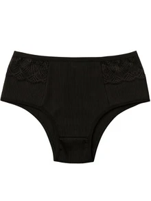 Kit 2 Women's Ribbed Panties Comfortable Everyday With Lace Basic Lingerie Panties With Lining - Nhiều màu - Xem 3