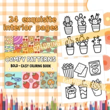 GDTME [Comfortable Pattern] Coloring Book With Simple Drawings, Creative Painting Book, Minimalist Patterns, Helps Release Artistic Inspiration And Creativity, Suitable As Holiday, Birthday, Or Party Gift For Friends, Family, Girlfriends, And Companions