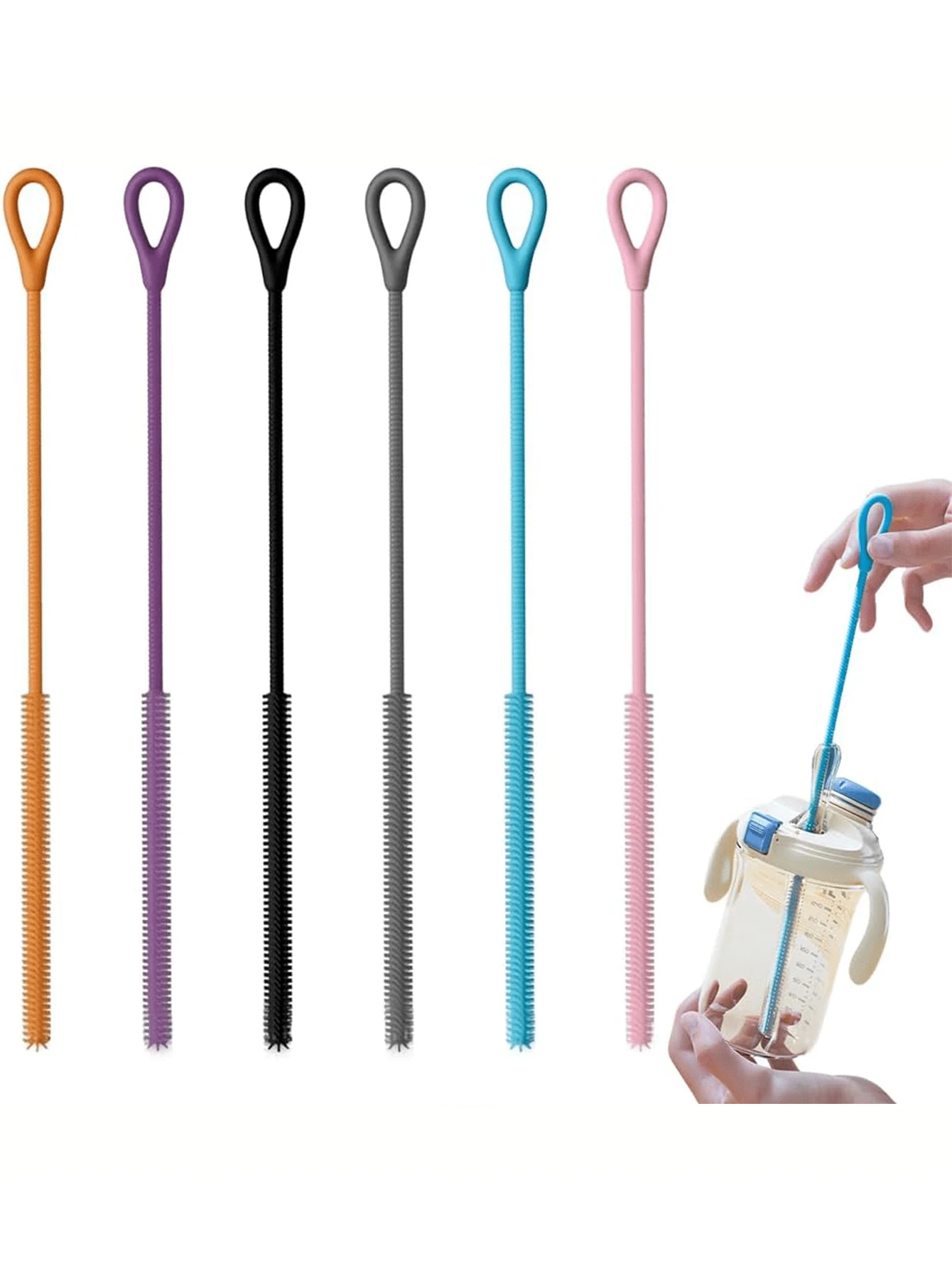 杯子吸管清洁刷，可重复使用吸管清洁器，适用于 40/30/20 盎司玻璃杯，10 毫米直径管道清洁器，适用于水瓶和吸管，适用于户外、露营。厨房清洁工具，缝隙清洁器