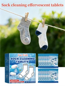 JUE FISH 1pc Sock Cleaning Wipes, Specially Designed To Clean Yellowed Socks, Smooth And Clean, Multi-Purpose Stain Remover Sheets - Multicolor - View 2