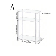 三层亚克力床头柜，透明沙发边桌，简约清晰的设计，适合小空间，办公室，卧室，客厅，书房 - 彩色 - 查看 7
