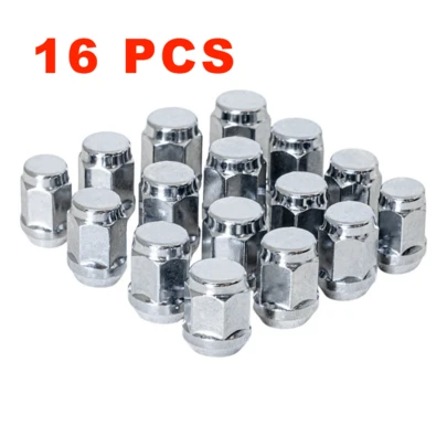 Porcas macho tipo bolota M12x1,50, adequadas para rodas de reposição e de fábrica selecionadas, fáceis de instalar, aço carbono durável, acabamento triplo cromado elegante (pacote com 16)
