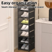 1pc Dust-Proof Single-Row Multi-Tier Shoe Rack, Entryway Furniture Shoe Organizers,Easy To Assemble And Move, Suitable For Entryway, Closet, Living Room, Bedroom - 白色 - 查看 3