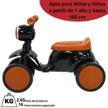 Joykoo Montable Correpasillos para Niños con Luz y Sonido Coche Musical Apto a Partir de 1 año y Soporta hasta 16 kg - Negro - Ver 4