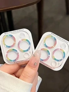 2 件可爱闪光女孩钢化玻璃相机镜头保护膜，兼容 Apple 16/16 Pro/16 Pro Max/14 13 15 16 Pro Max 16 Plus 16E - 双层透明高清相机镜头保护，哑光饰面，鲜艳的彩虹和星星设计，相机镜头保护 | 活泼的设计 | 钢化玻璃保护膜，兼容 Apple 配件防水防震防摔防摔防刮防指纹全覆盖 - 彩色 - 查看 23