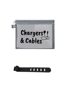 带数据线图案的网眼化妆包，红色气垫收纳便携式收纳包，化妆包，护肤包，旅行必需品，宿舍用品，婚礼新娘礼物，母亲礼物，生日礼物，送给朋友和老师的礼物，浴室收纳，珠宝收纳，唇油和化妆品收纳包，返校用品 - 彩色 - 查看 25